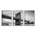 Cargar imagen en el visor de la galería, Set Cuadros Decorativos NY 021 - Triptico Puente de Brooklyn Nueva York

