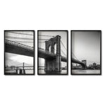 Cargar imagen en el visor de la galería, Set Cuadros Decorativos NY 021 - Triptico Puente de Brooklyn Nueva York
