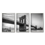 Cargar imagen en el visor de la galería, Set Cuadros Decorativos NY 021 - Triptico Puente de Brooklyn Nueva York
