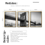 Cargar imagen en el visor de la galería, Set Cuadros Decorativos NY 021 - Triptico Puente de Brooklyn Nueva York
