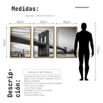 Cargar imagen en el visor de la galería, Set Cuadros Decorativos NY 021 - Triptico Puente de Brooklyn Nueva York
