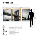 Cargar imagen en el visor de la galería, Set Cuadros Decorativos NY 021 - Triptico Puente de Brooklyn Nueva York

