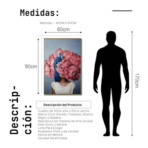 Cuadro Decorativo Mujer Floral y Alas 021