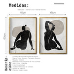 Cargar imagen en el visor de la galería, Set Cuadros Decorativos Abstracto Negro Arena 021 para Sala
