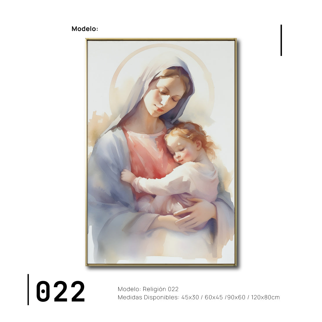 Cuadro Decorativo - Religion 022 - Virgen María, Arte Bíblico Abstracto