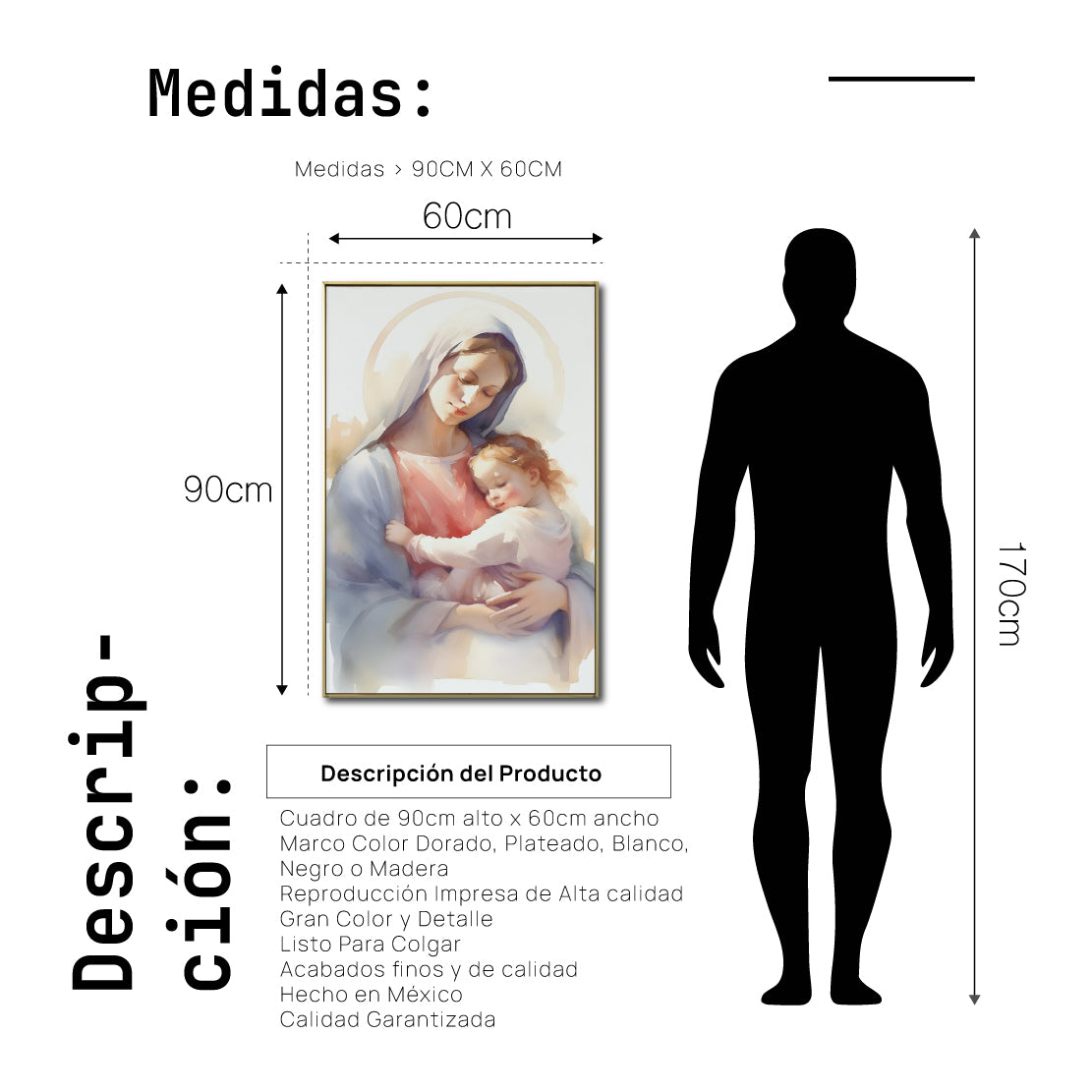 Cuadro Decorativo - Religion 022 - Virgen María, Arte Bíblico Abstracto