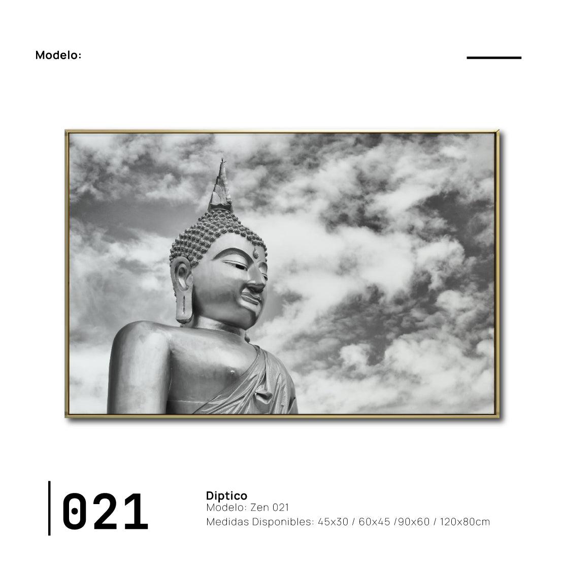 Cuadro Decorativo - Zen 021 - Escultura de Buda
