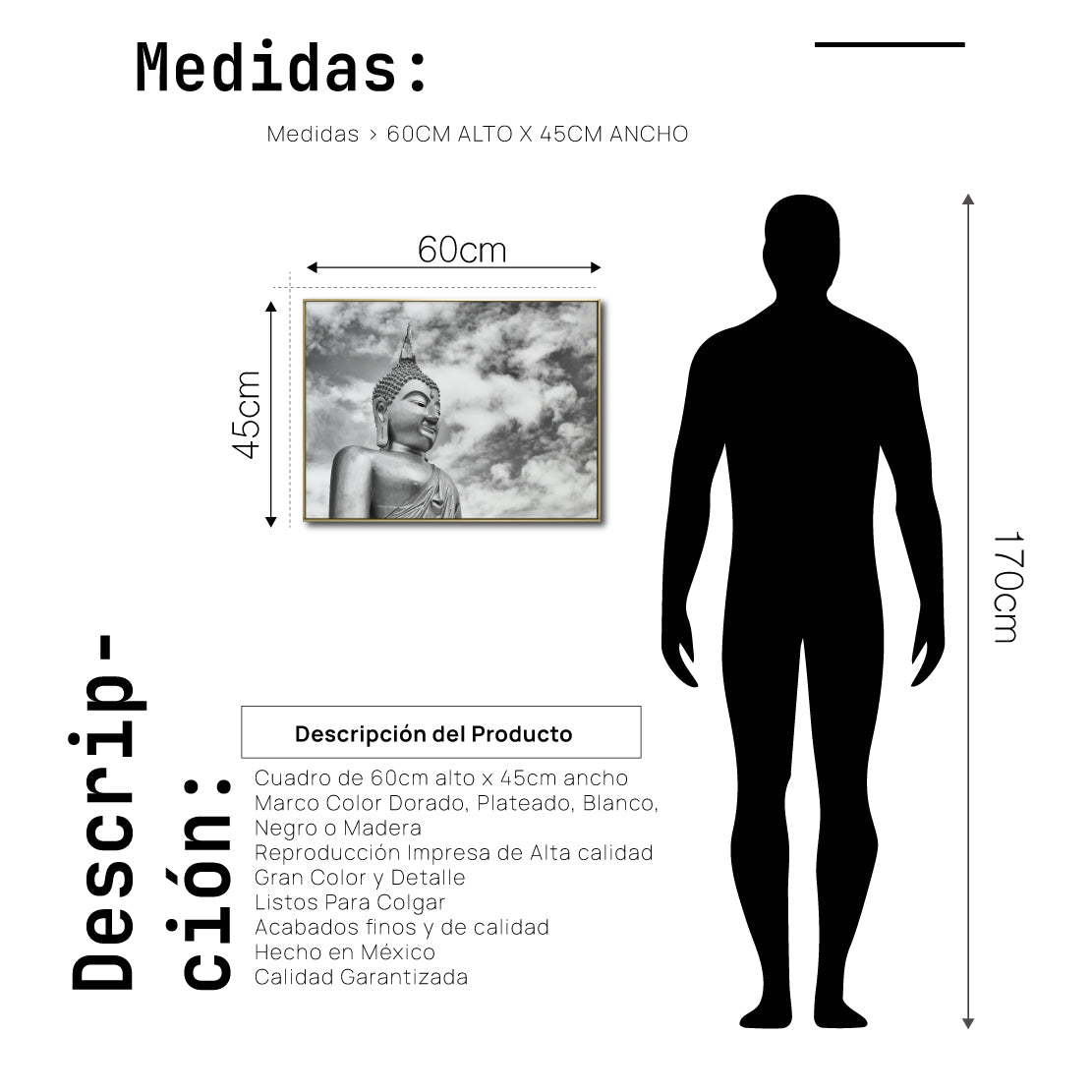 Cuadro Decorativo - Zen 021 - Escultura de Buda
