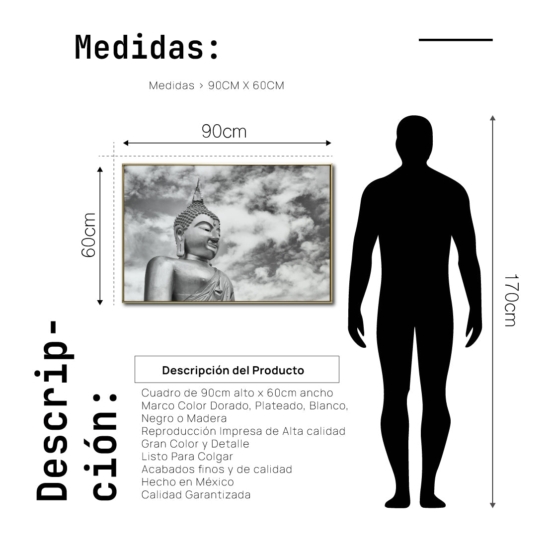 Cuadro Decorativo - Zen 021 - Escultura de Buda