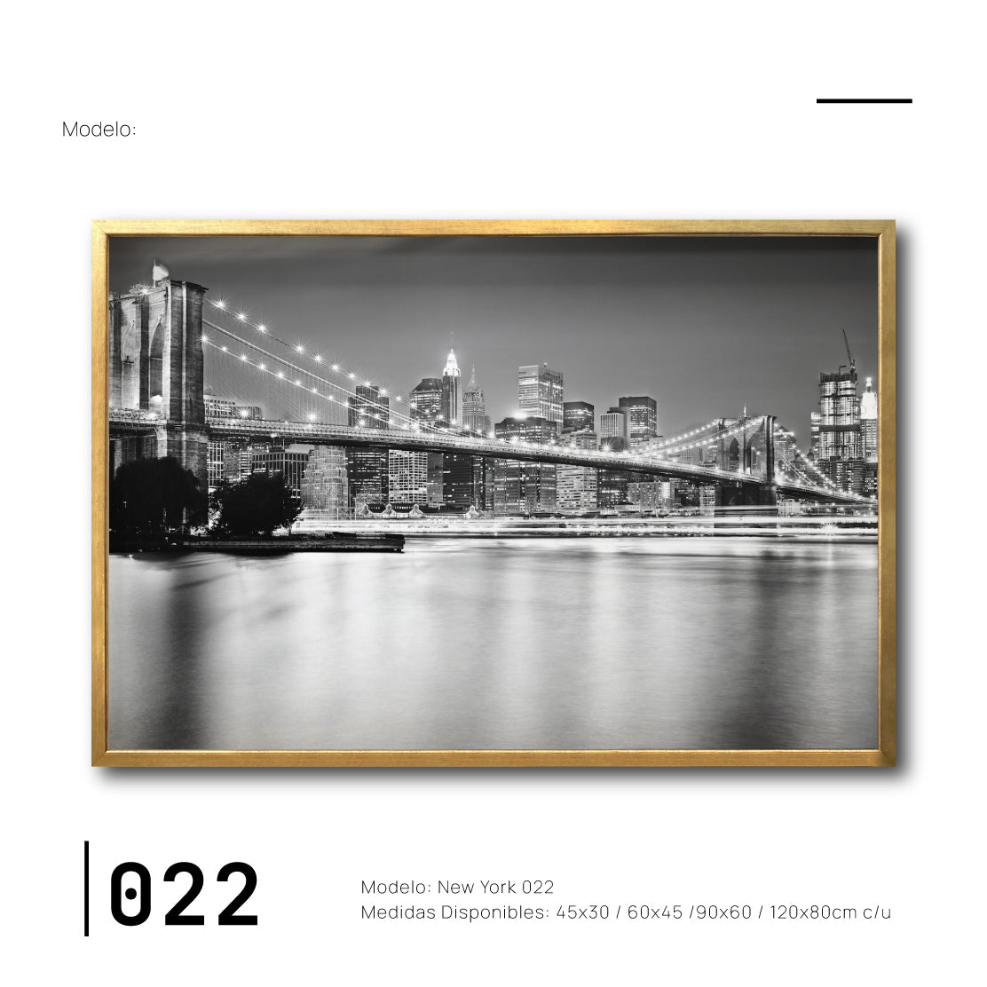 Cuadro Decorativo NY 022 - Puente de Brooklyn Nueva York