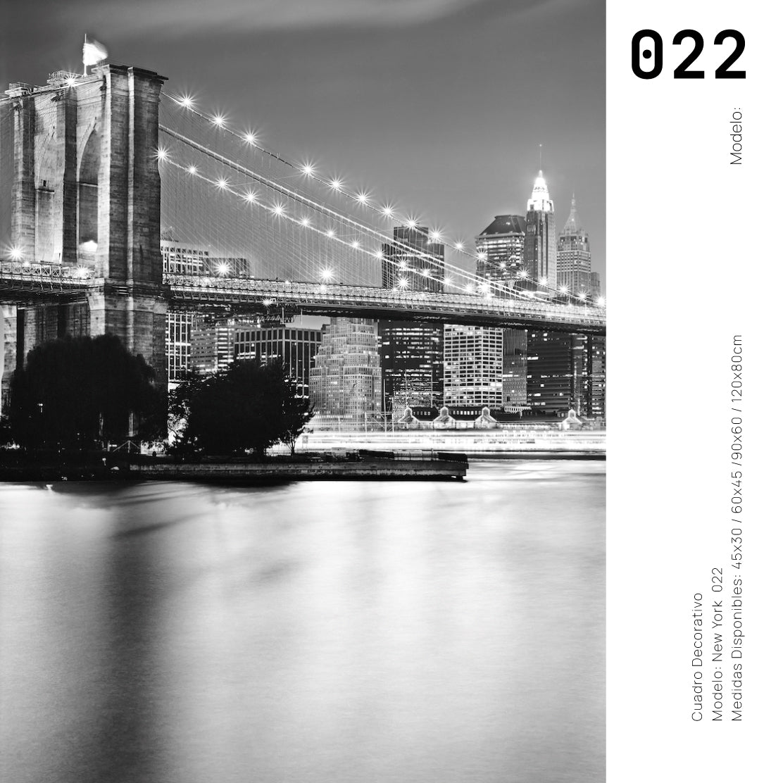 Cuadro Decorativo NY 022 - Puente de Brooklyn Nueva York