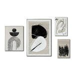 Cargar imagen en el visor de la galería, Set Cuadros Decorativos Abstracto Negro Arena 2 - 226B - 4piezas Arte Moderno y Elegante Estilo Nordico Boho en Tonos Neutros
