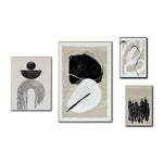 Cargar imagen en el visor de la galería, Set Cuadros Decorativos Abstracto Negro Arena 2 - 226B - 4piezas Arte Moderno y Elegante Estilo Nordico Boho en Tonos Neutros
