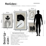 Cargar imagen en el visor de la galería, Set Cuadros Decorativos Abstracto Negro Arena 2 - 226B - 4piezas Arte Moderno y Elegante Estilo Nordico Boho en Tonos Neutros
