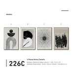 Cargar imagen en el visor de la galería, Set Cuadros Decorativos Abstracto Negro Arena 2 - 226C - 4piezas Arte Moderno y Elegante Estilo Nordico Boho en Tonos Neutros
