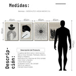 Cargar imagen en el visor de la galería, Set Cuadros Decorativos Abstracto Negro Arena 2 - 226C - 4piezas Arte Moderno y Elegante Estilo Nordico Boho en Tonos Neutros
