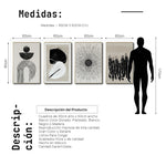 Cargar imagen en el visor de la galería, Set Cuadros Decorativos Abstracto Negro Arena 2 - 226C - 4piezas Arte Moderno y Elegante Estilo Nordico Boho en Tonos Neutros
