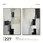 Cargar imagen en el visor de la galería, Set Cuadros Decorativos Abstracto Negro Arena 2 - 227 - Diptico Moderno y Minimalista Arte Estilo Nordico en Negro, Beige y Gris Tonos Neutros
