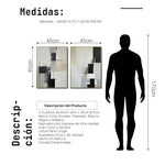 Cargar imagen en el visor de la galería, Set Cuadros Decorativos Abstracto Negro Arena 2 - 227 - Diptico Moderno y Minimalista Arte Estilo Nordico en Negro, Beige y Gris Tonos Neutros
