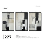 Cargar imagen en el visor de la galería, Set Cuadros Decorativos Abstracto Negro Arena 2-227 - Triptico Moderno y Elegante Arte Minimalista Estilo Nordico en Tonos Neutros
