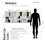 Cargar imagen en el visor de la galería, Set Cuadros Decorativos Abstracto Negro Arena 2-227 - Triptico Moderno y Elegante Arte Minimalista Estilo Nordico en Tonos Neutros
