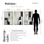 Cargar imagen en el visor de la galería, Set Cuadros Decorativos Abstracto Negro Arena 2-227 - Triptico Moderno y Elegante Arte Minimalista Estilo Nordico en Tonos Neutros
