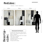 Cargar imagen en el visor de la galería, Set Cuadros Decorativos Abstracto Negro Arena 2-227 - Triptico Moderno y Elegante Arte Minimalista Estilo Nordico en Tonos Neutros
