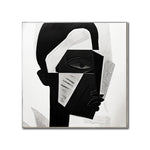Cargar imagen en el visor de la galería, Cuadro Decorativo Abstracto Negro Arena 2-228 Rostro Moderno Cubismo Estilo Nordico Arte Minimalista
