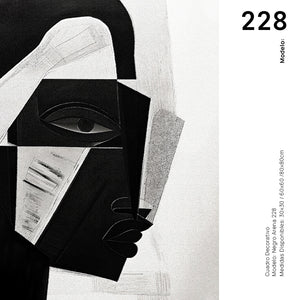 Cuadro Decorativo Abstracto Negro Arena 2-228 Rostro Moderno Cubismo Estilo Nordico Arte Minimalista