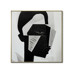 Cargar imagen en el visor de la galería, Cuadro Decorativo Abstracto Negro Arena 2-228 Rostro Moderno Cubismo Estilo Nordico Arte Minimalista
