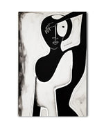 Cargar imagen en el visor de la galería, Cuadro Decorativo Abstracto Negro Arena 2-229 Silueta Femenina Minimalista  Arte Lineal Tribal
