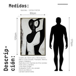 Cargar imagen en el visor de la galería, Cuadro Decorativo Abstracto Negro Arena 2-229 Silueta Femenina Minimalista  Arte Lineal Tribal
