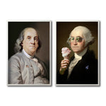 Cargar imagen en el visor de la galería, Set Cuadros Decorativos New Classic II 229 - Benjamin Franklin Lollipop, George Washington Ice Cream
