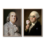 Cargar imagen en el visor de la galería, Set Cuadros Decorativos New Classic II 229 - Benjamin Franklin Lollipop, George Washington Ice Cream
