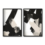 Cargar imagen en el visor de la galería, Set Cuadros Decorativos Abstracto Negro Arena 022 -Para Comedor
