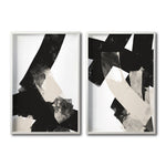 Cargar imagen en el visor de la galería, Set Cuadros Decorativos Abstracto Negro Arena 022 -Para Comedor
