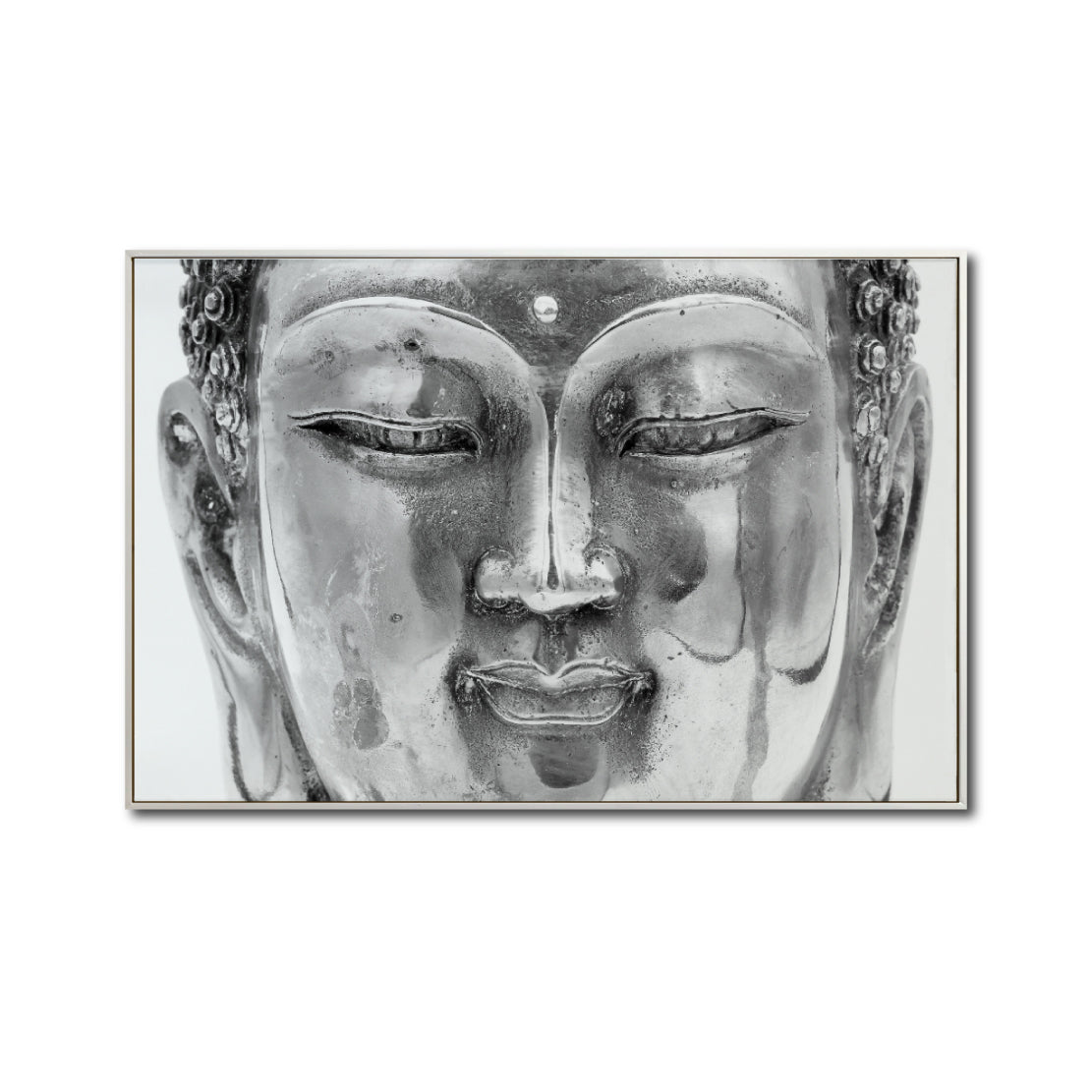 Cuadro Decorativo -  Zen 022 - Cabeza de Buda en Blanco y Negro