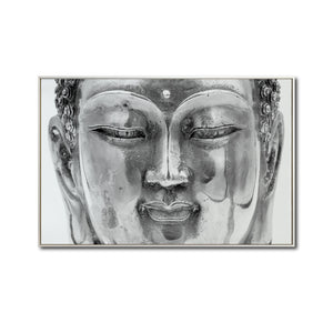 Cuadro Decorativo -  Zen 022 - Cabeza de Buda en Blanco y Negro