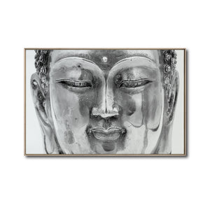 Cuadro Decorativo -  Zen 022 - Cabeza de Buda en Blanco y Negro