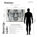 Cargar imagen en el visor de la galería, Cuadro Decorativo -  Zen 022 - Cabeza de Buda en Blanco y Negro
