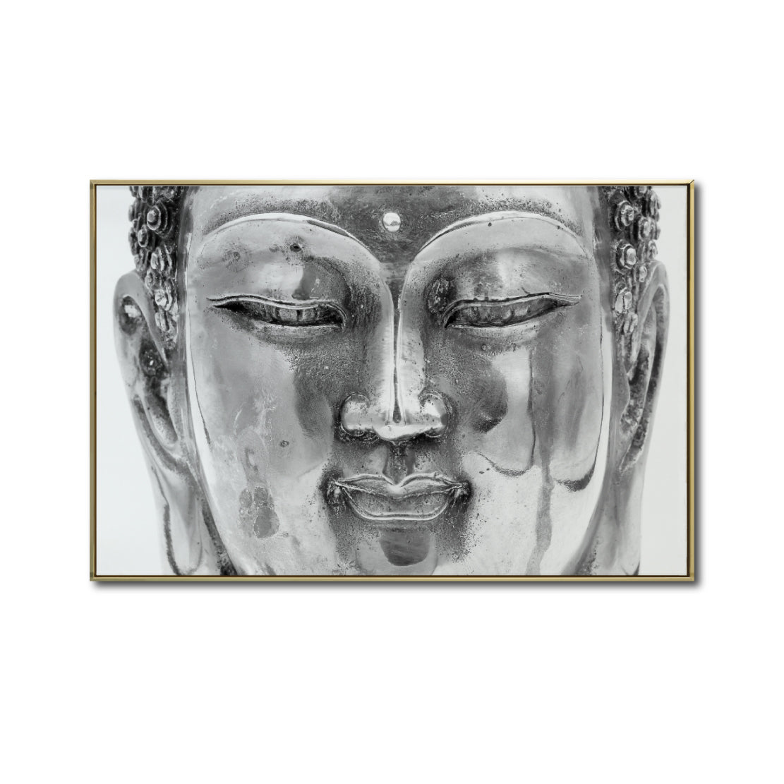 Cuadro Decorativo -  Zen 022 - Cabeza de Buda en Blanco y Negro