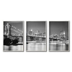 Cargar imagen en el visor de la galería, Set Cuadros Decorativos NY 023 - Triptico Puente de Brooklyn Nueva York
