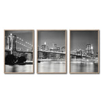 Cargar imagen en el visor de la galería, Set Cuadros Decorativos NY 023 - Triptico Puente de Brooklyn Nueva York

