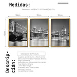 Cargar imagen en el visor de la galería, Set Cuadros Decorativos NY 023 - Triptico Puente de Brooklyn Nueva York
