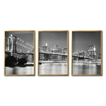 Cargar imagen en el visor de la galería, Set Cuadros Decorativos NY 023 - Triptico Puente de Brooklyn Nueva York
