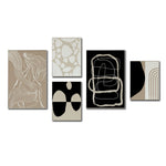 Cargar imagen en el visor de la galería, Set Cuadros Decorativos Abstracto Negro Arena 2 - 230A- 5piezas Arte Moderno Estilo Nordico Tonos Neutros
