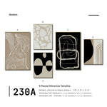 Cargar imagen en el visor de la galería, Set Cuadros Decorativos Abstracto Negro Arena 2 - 230A- 5piezas Arte Moderno Estilo Nordico Tonos Neutros
