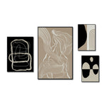 Cargar imagen en el visor de la galería, Set Cuadros Decorativos Abstracto Negro Arena 2 - 230 B - 4piezas Arte Moderno y Minimalista Estilo Nordico Tonos Neutros
