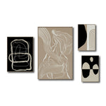 Cargar imagen en el visor de la galería, Set Cuadros Decorativos Abstracto Negro Arena 2 - 230 B - 4piezas Arte Moderno y Minimalista Estilo Nordico Tonos Neutros
