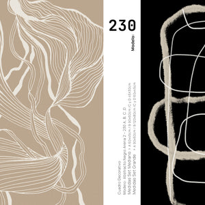Set Cuadros Decorativos Abstracto Negro Arena 2 - 230 B - 4piezas Arte Moderno y Minimalista Estilo Nordico Tonos Neutros